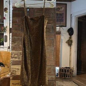 Forever 21 Gold Spaghetti Strap Slip Dress